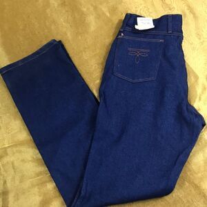 VTG, 70s SHEPLERS COWGIRL WEASTERN MADE IN USA INDIGO JEANS WOMEN SIZE 18